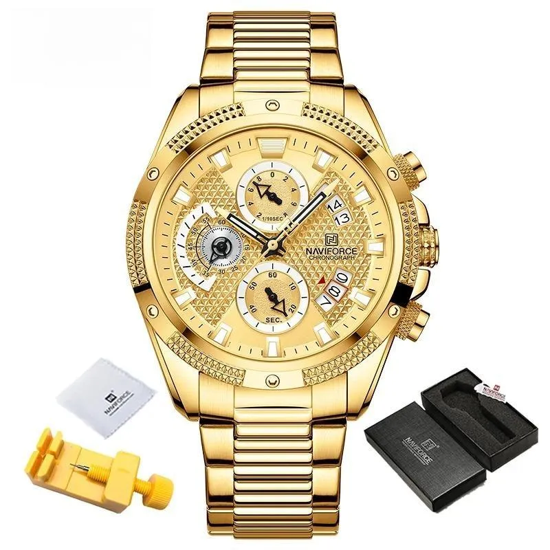Business Quartz Calendar Male Watches Waterproof Stainless Steel Men Wristwatch