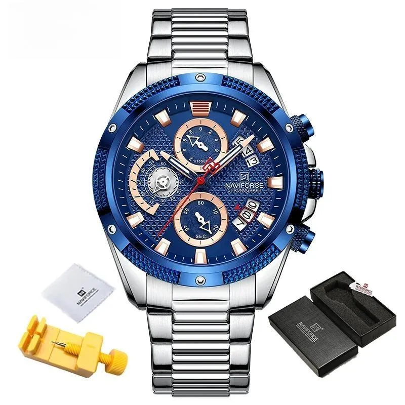 Business Quartz Calendar Male Watches Waterproof Stainless Steel Men Wristwatch