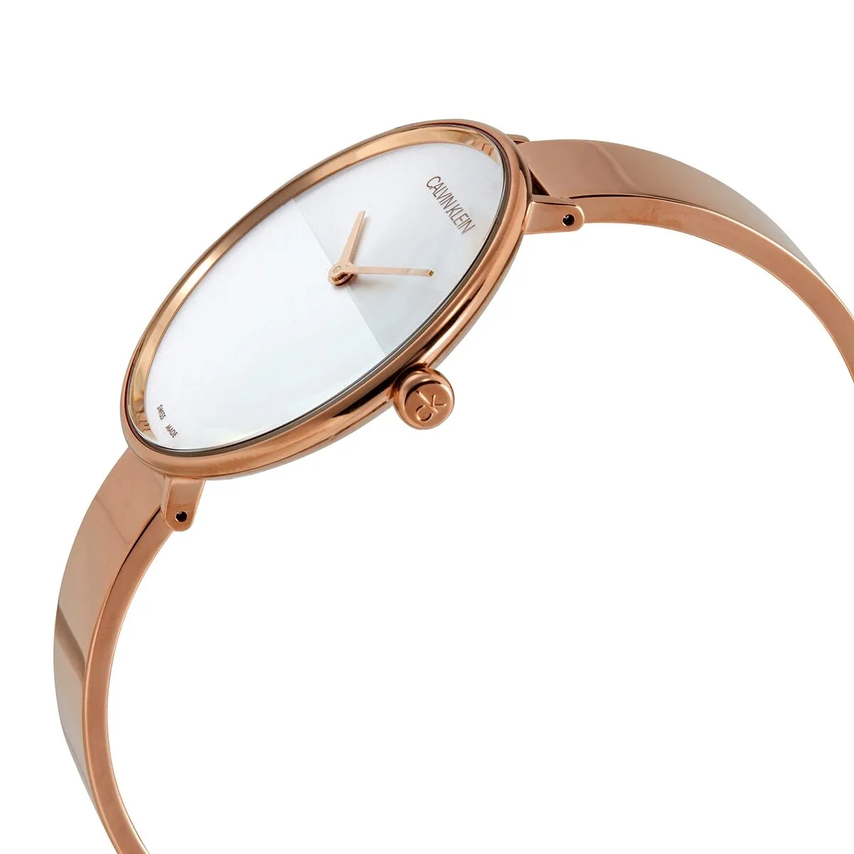 Calvin Klein Rise Quartz Silver and White Ladies Watch K7A23646