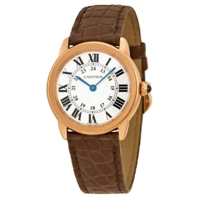Cartier Ronde Solo De Cartier 18kt Pink Gold Silver Dial Ladies Watch W6701007