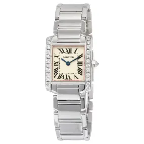 Cartier Tank Francaise 18kt White Gold Diamond Ladies Watch WE1002S3