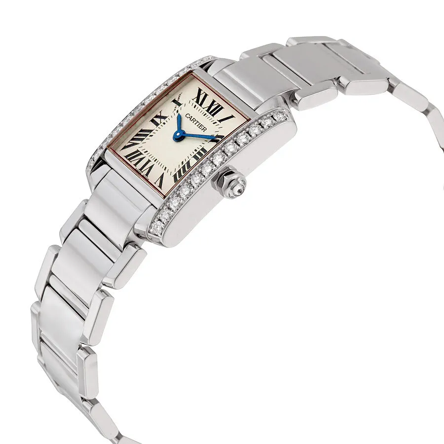 Cartier Tank Francaise 18kt White Gold Diamond Ladies Watch WE1002S3