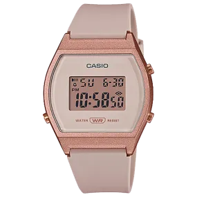 Casio Unisex Watch Digital, Pink Dial Pink Resin Strap, LW-204-4ADF
