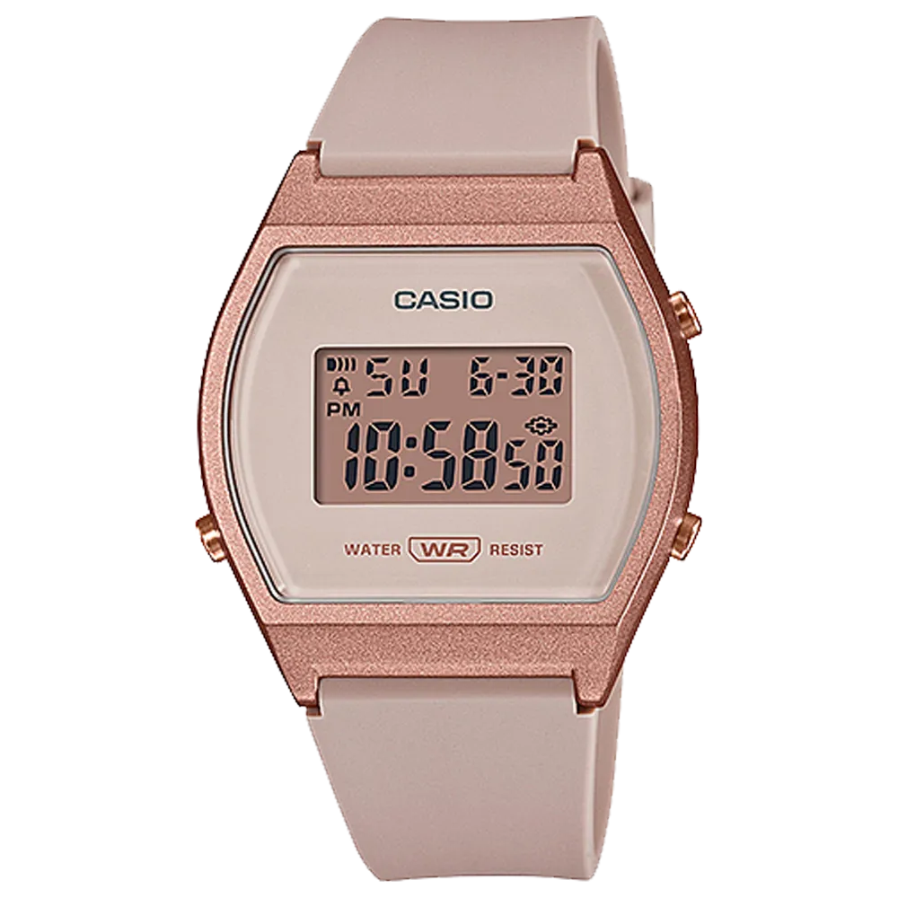 Casio Unisex Watch Digital, Pink Dial Pink Resin Strap, LW-204-4ADF
