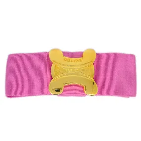 Celine Pink Canvas Bow Hair Barrette