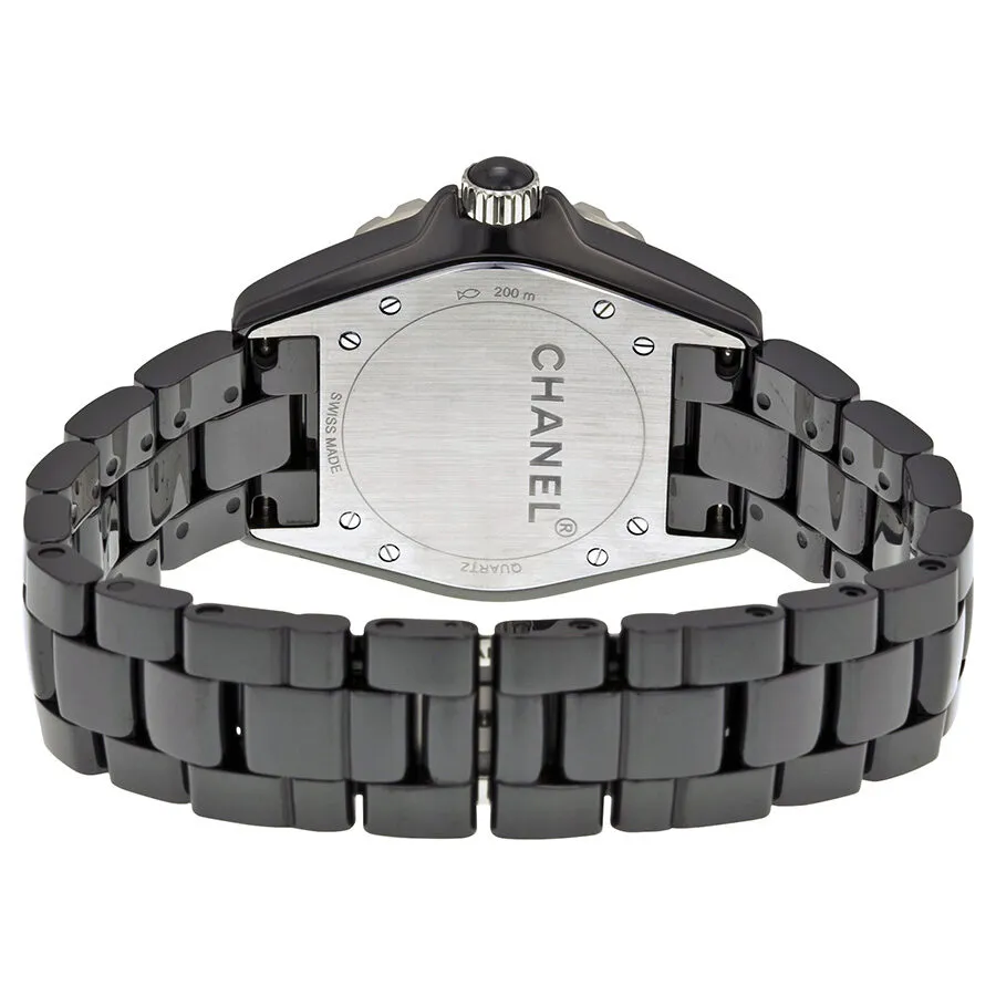 Chanel J12 Diamond Dial Black Ceramic Quartz Unisex Watch H2428