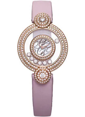 Chopard Happy Diamonds Mother of Pearl Dial Pink Silk Strap Ladies Watch 209341-5001