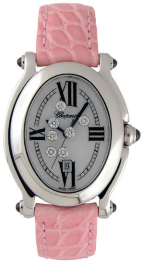 Chopard Happy Sport Diamond Steel Mother-of-pearl Pink Ladies watch 27/8937-23 278937-23-PINK