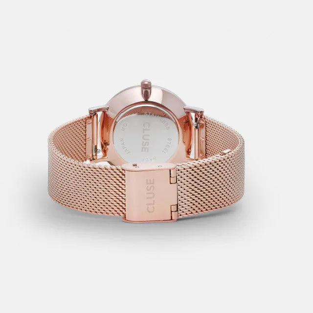 Cluse Minuit Mesh Rose Gold/ Black Watch