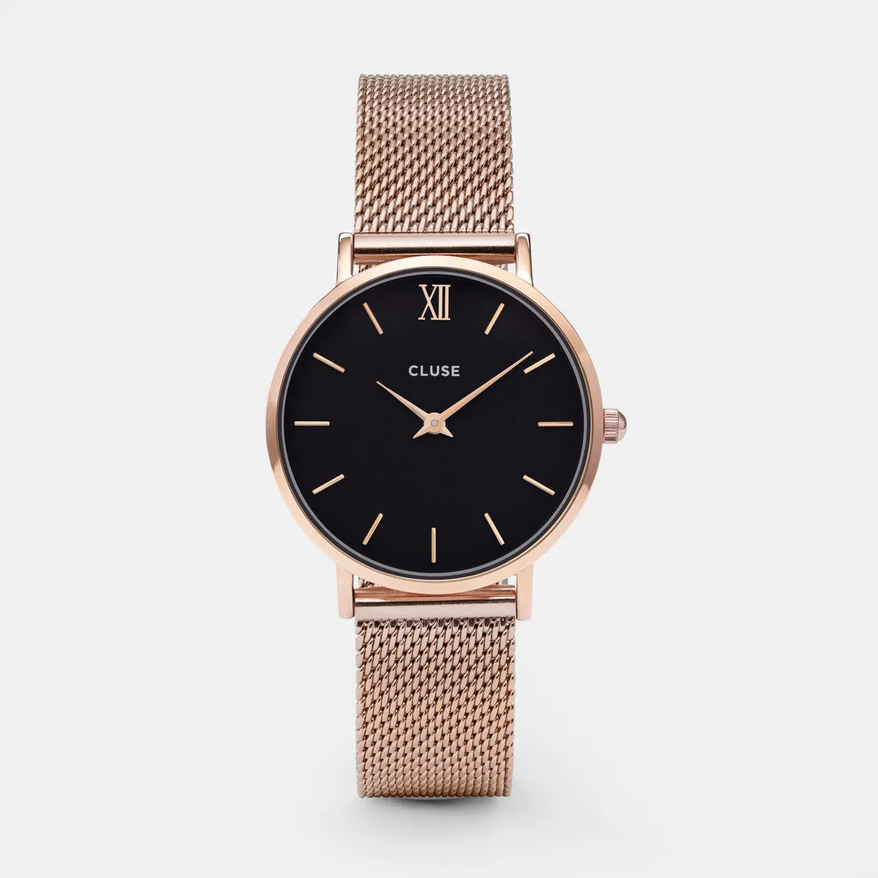 Cluse Minuit Mesh Rose Gold/ Black Watch