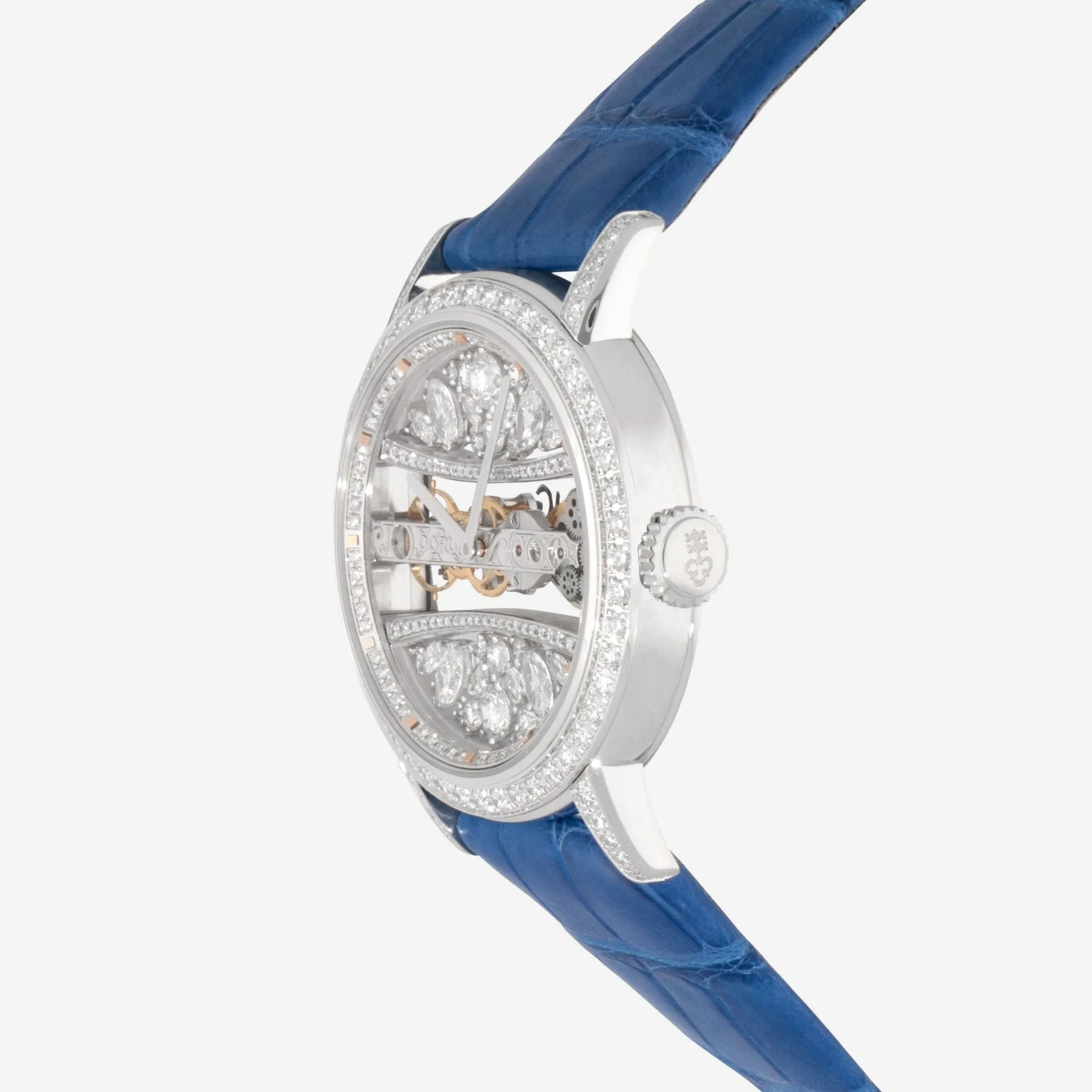 Corum Golden Bridge Round 39 18K White Gold Manual Wind Ladies Watch B113/03652