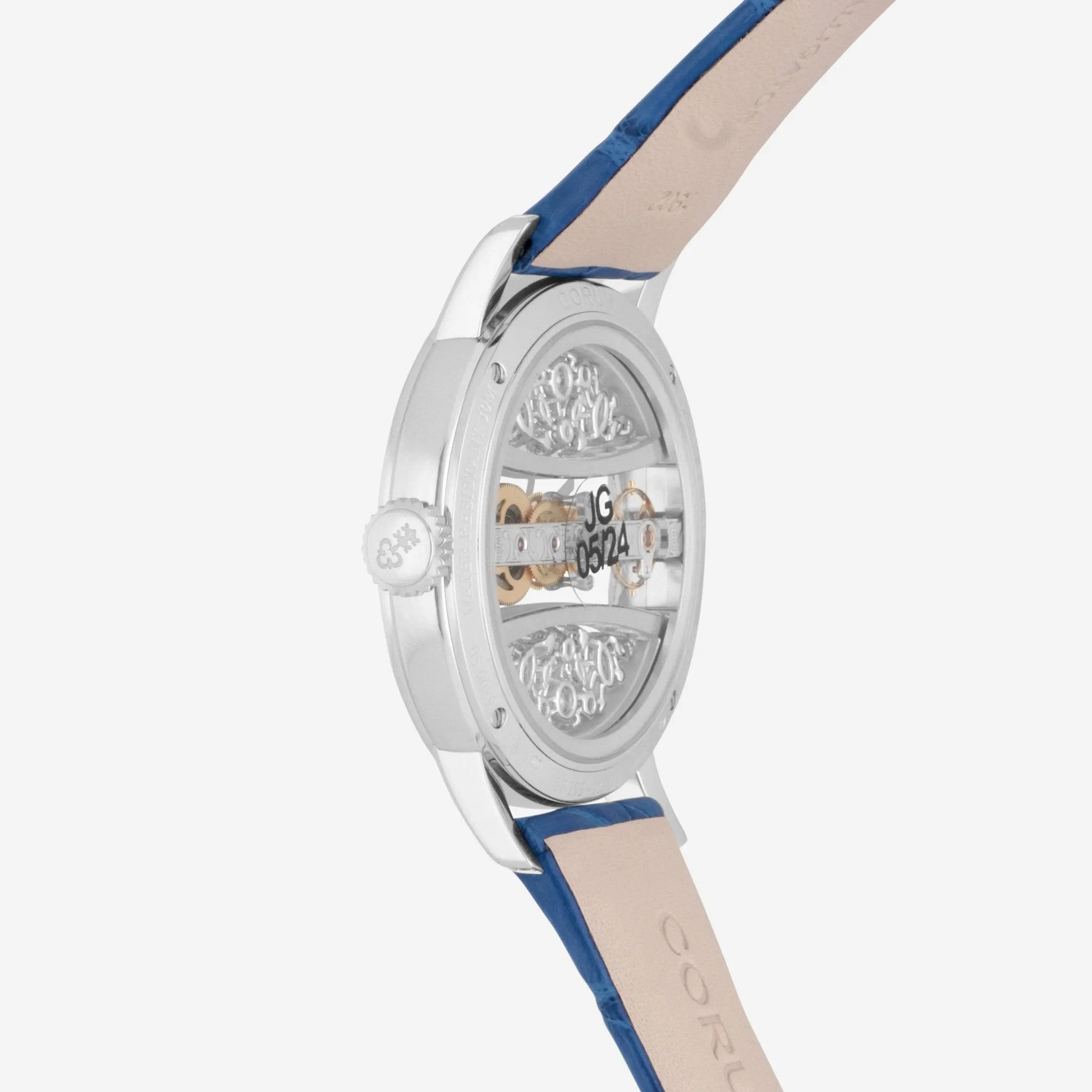 Corum Golden Bridge Round 39 18K White Gold Manual Wind Ladies Watch B113/03652