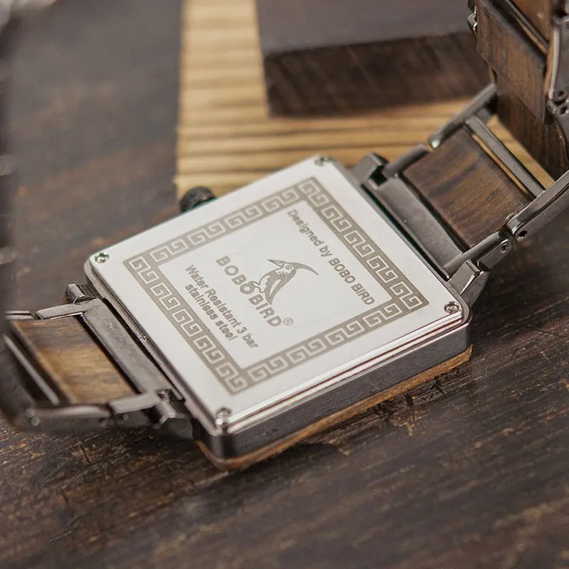Creative Wooden Square Quartz Watch