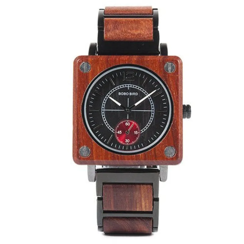 Creative Wooden Square Quartz Watch