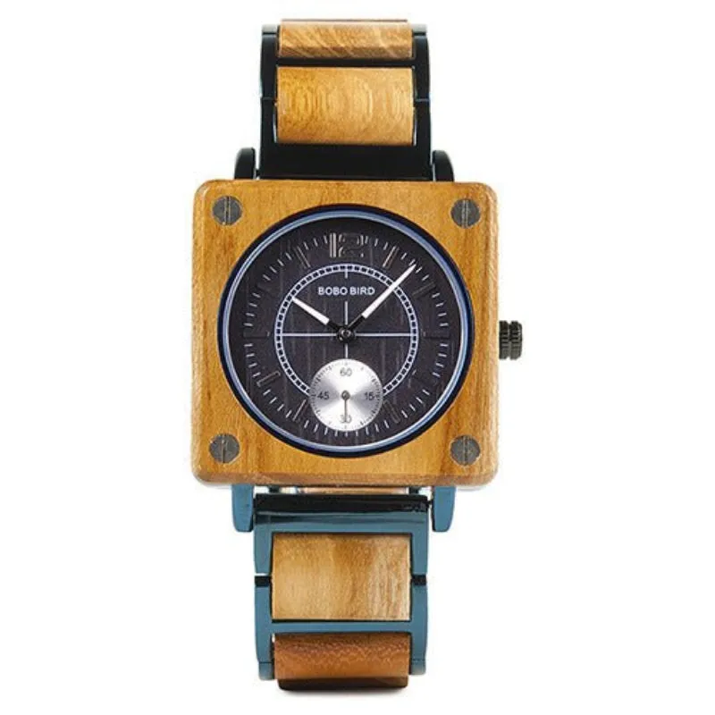 Creative Wooden Square Quartz Watch