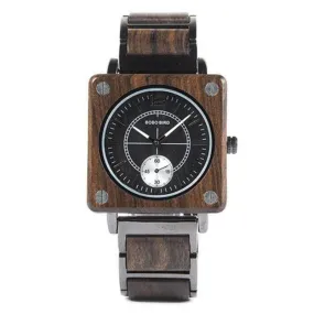 Creative Wooden Square Quartz Watch