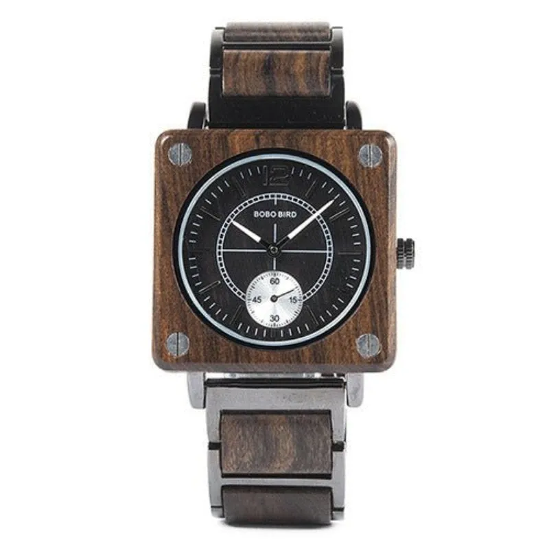 Creative Wooden Square Quartz Watch