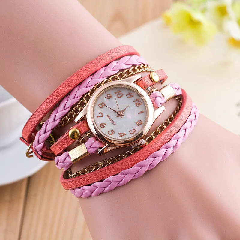 Crystal Woven Multilayer Watch