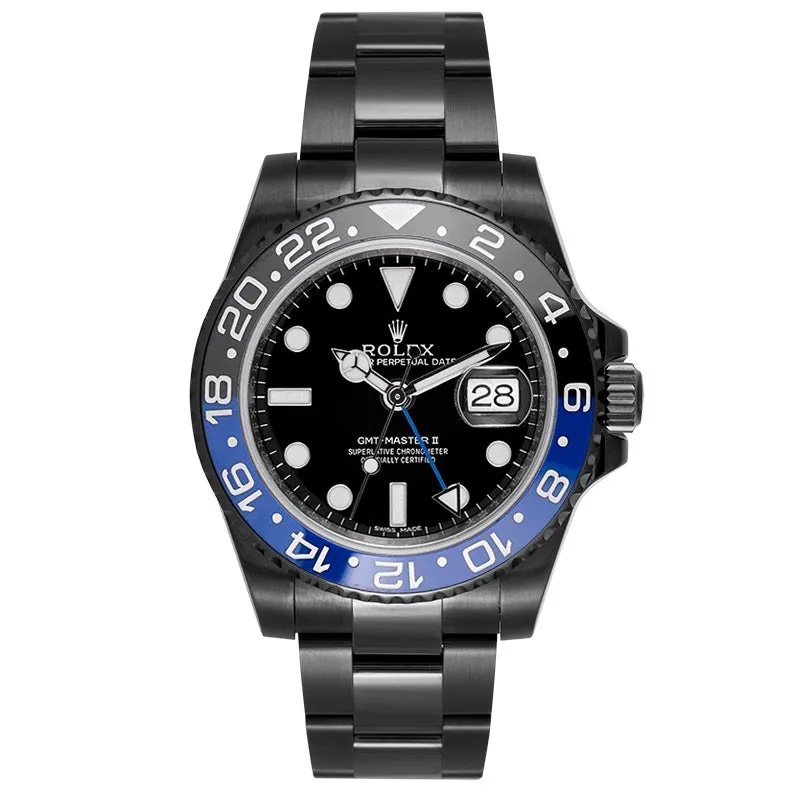 Custom Black PVD Rolex GMT-Master II Batman 116710BLNR