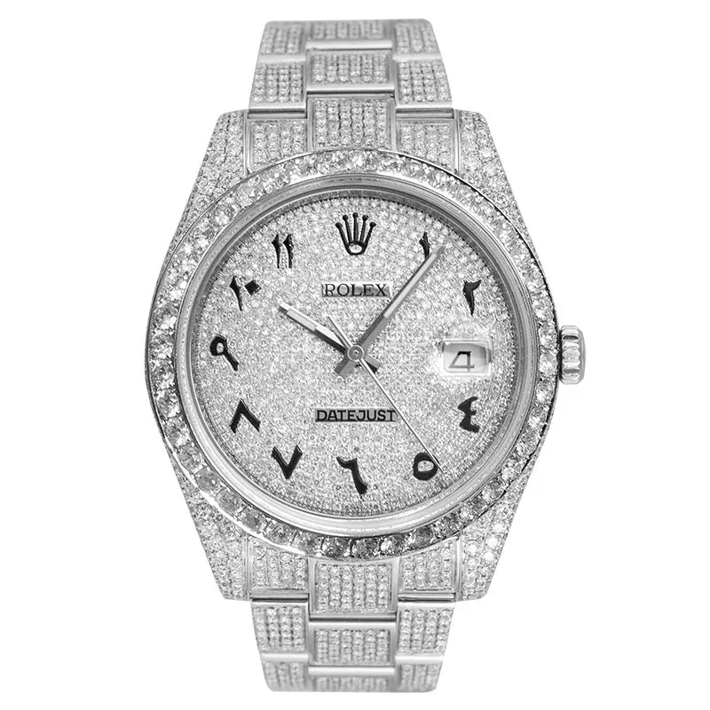 Custom Diamond Set Rolex Datejust 41 116300 Diamond Paved Dial