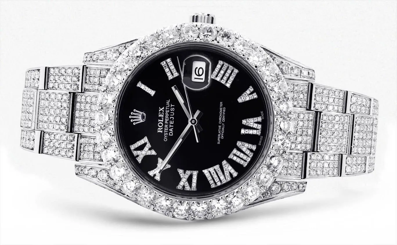 Diamond Rolex Datejust 41 | Custom Diamond Dial | Stainless Steel | 19.5 Carats