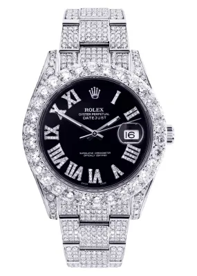 Diamond Rolex Datejust 41 | Custom Diamond Dial | Stainless Steel | 19.5 Carats