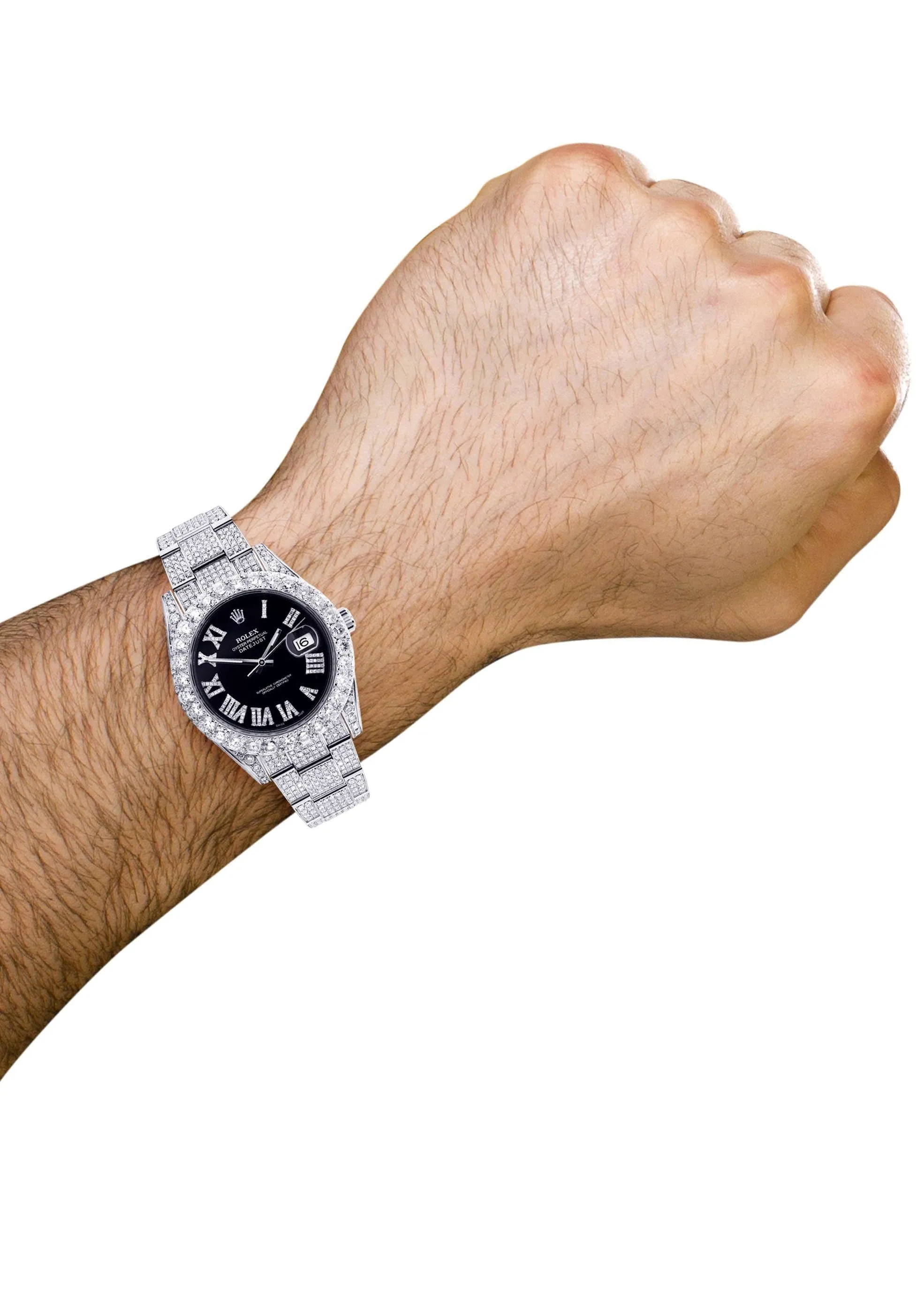 Diamond Rolex Datejust 41 | Custom Diamond Dial | Stainless Steel | 19.5 Carats