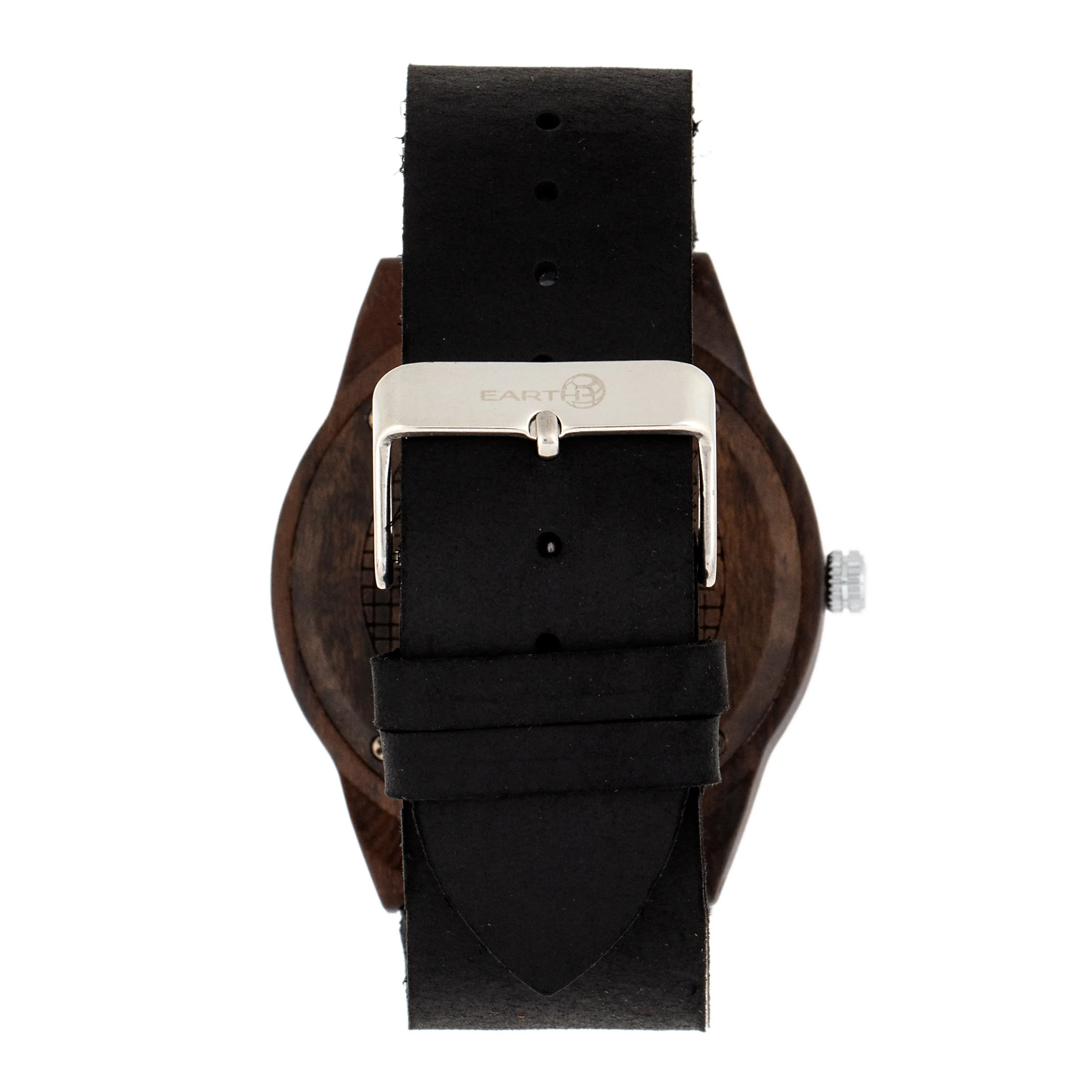 Earth Wood Aztec Leather-Band Watch - Dark Brown