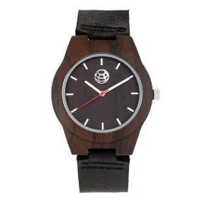 Earth Wood Aztec Leather-Band Watch - Dark Brown