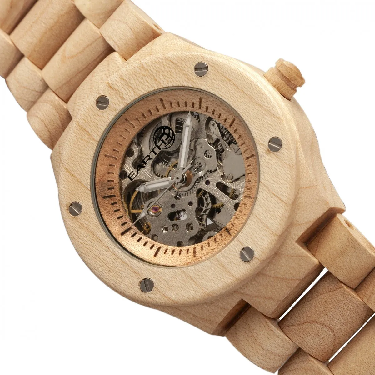 Earth Wood Grand Mesa Automatic Skeleton Bracelet Watch