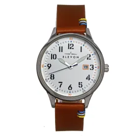 Elevon Boost Leather-Band Watch w/Date