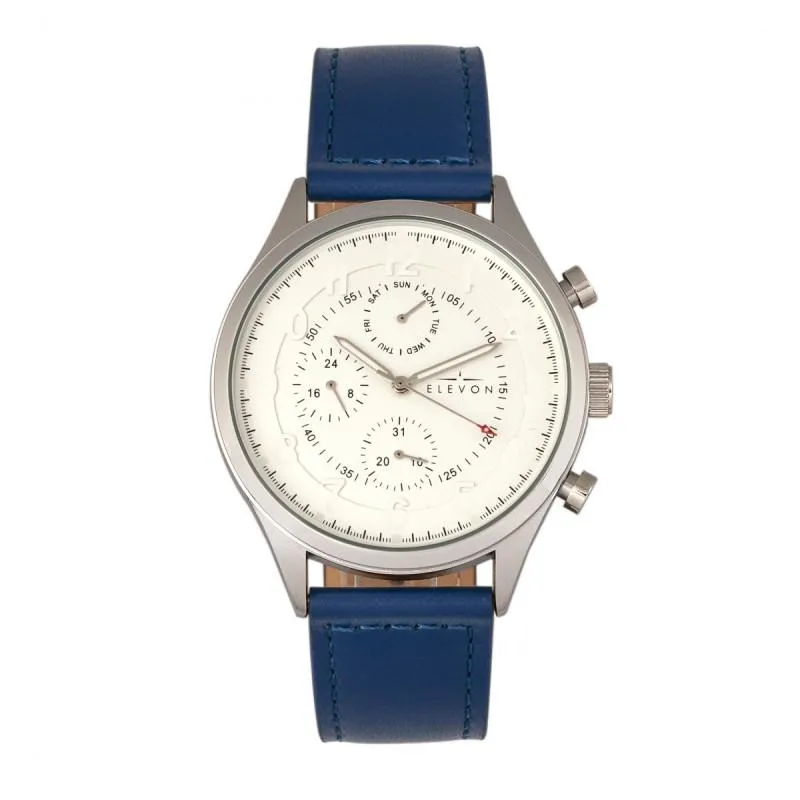 Elevon Lindbergh Leather-Band Watch w/Day/Date