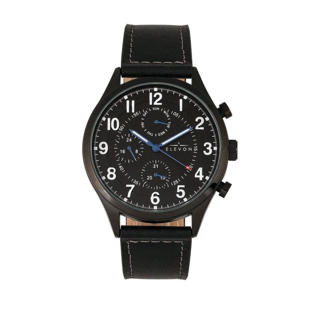 Elevon Lindbergh Leather-Band Watch w/Day/Date