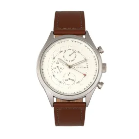 Elevon Lindbergh Leather-Band Watch w/Day/Date