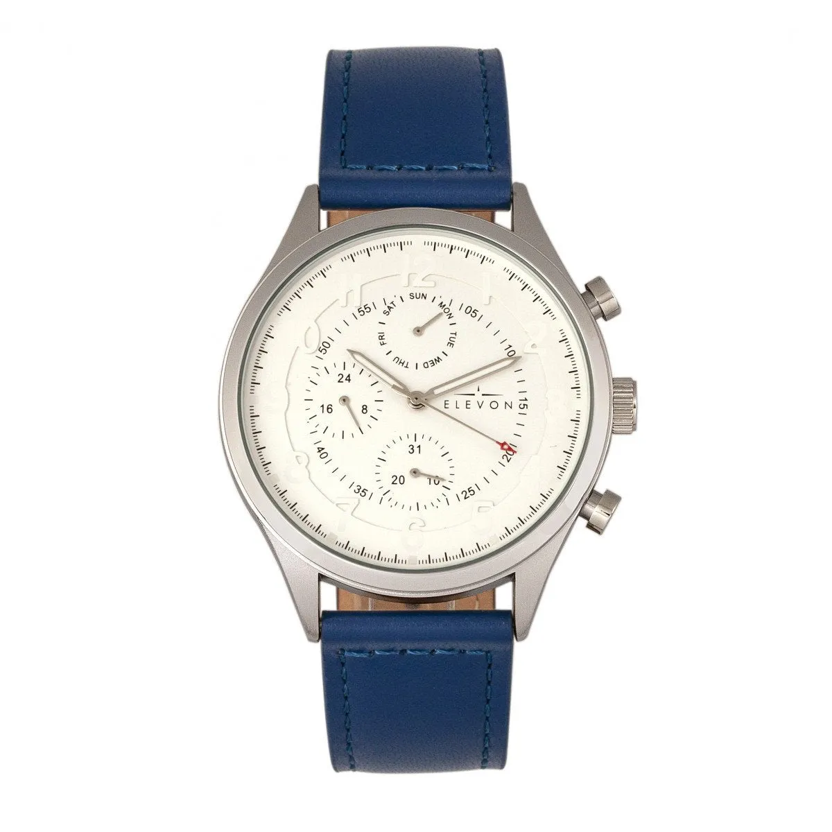 Elevon Lindbergh Leather-Band Watch w/Day/Date