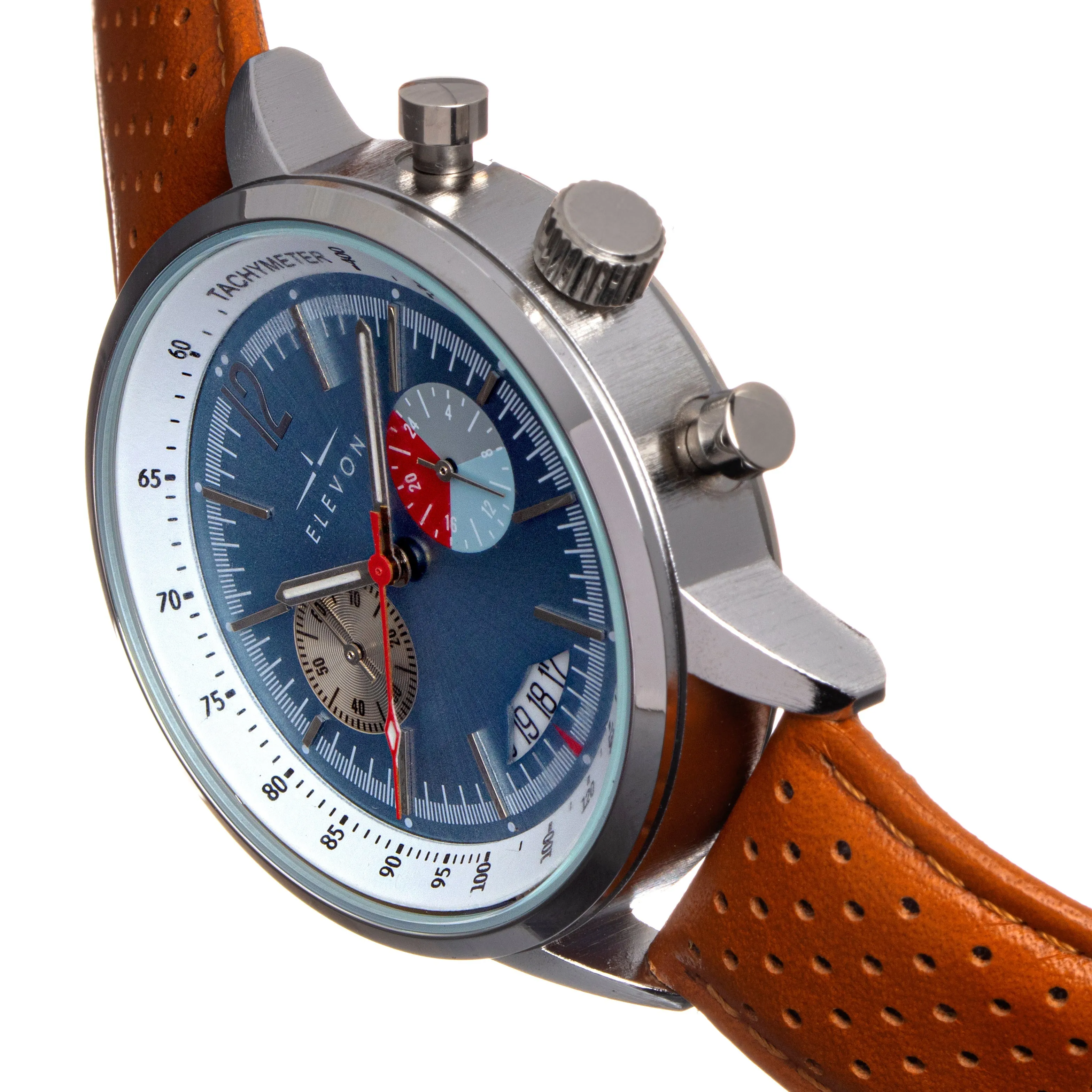 Elevon Torque Genuine Leather-Band Watch w/Date