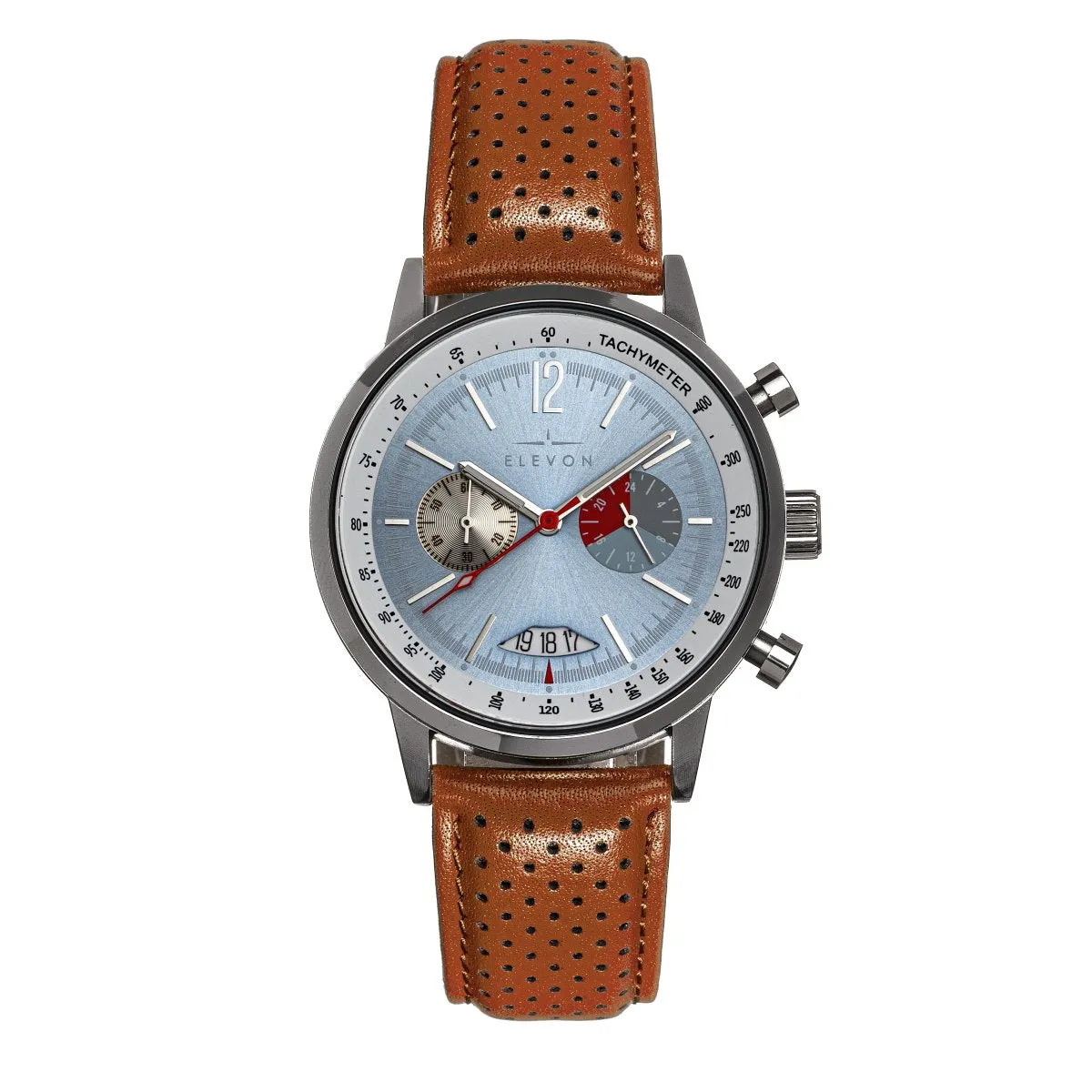 Elevon Torque Genuine Leather-Band Watch w/Date