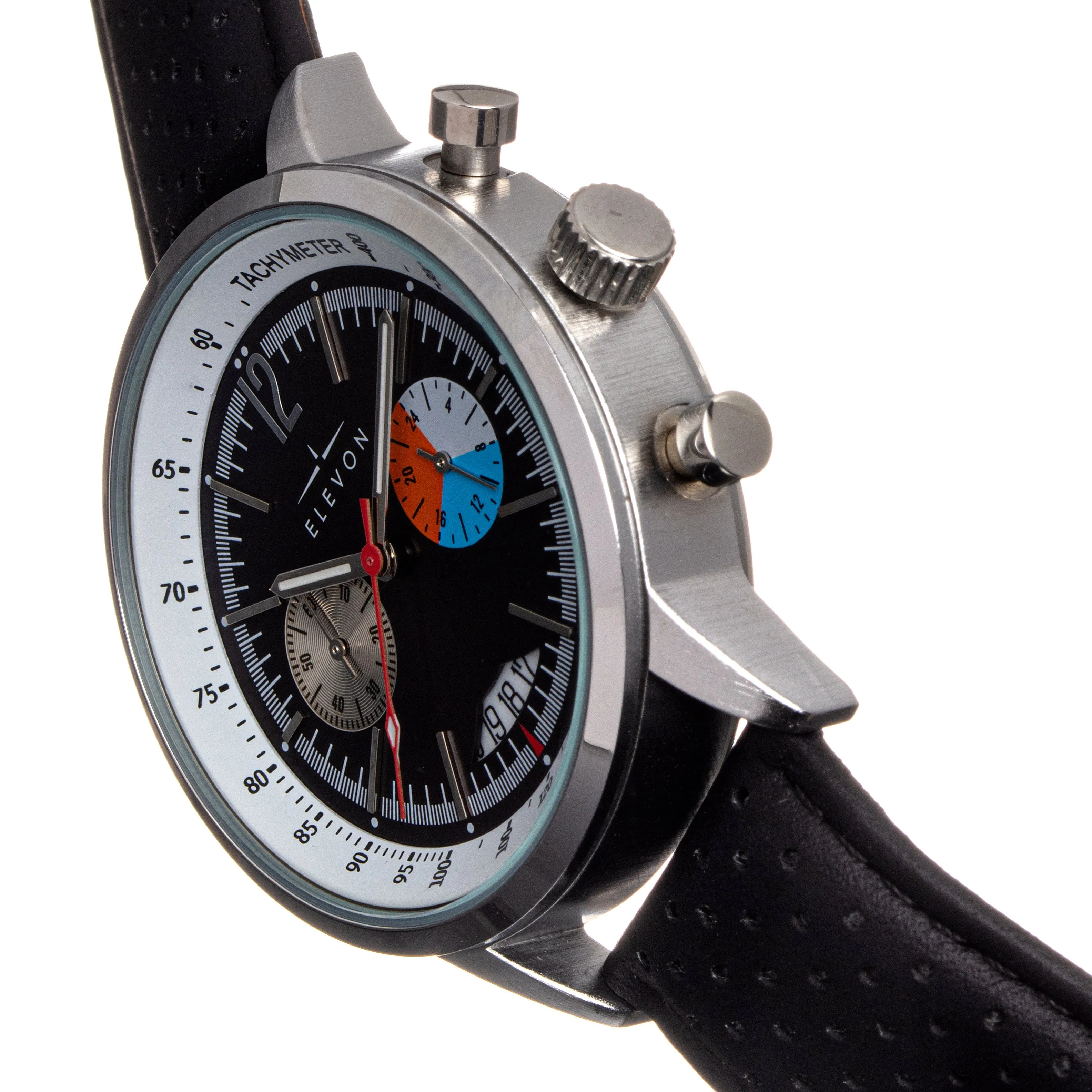 Elevon Torque Genuine Leather-Band Watch w/Date