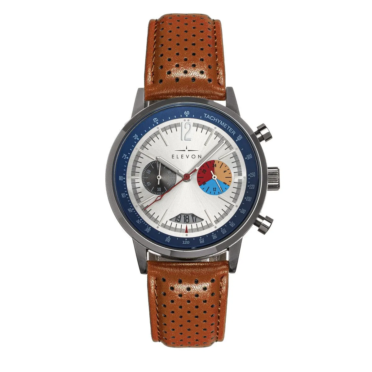 Elevon Torque Genuine Leather-Band Watch w/Date