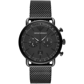  Men's Black Dial Leather Strap