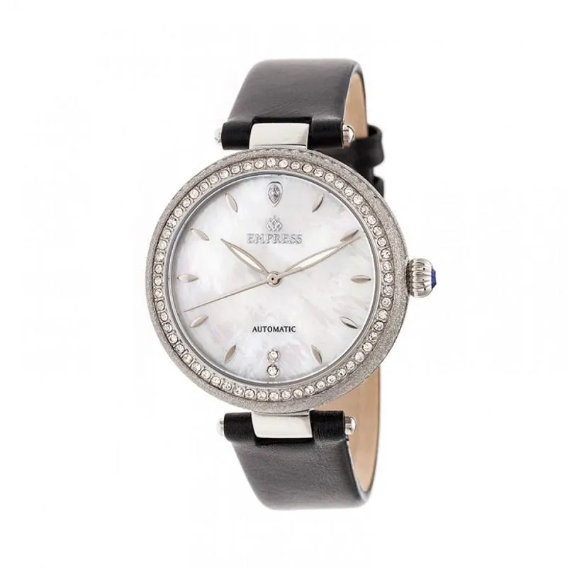 Empress Louise Automatic MOP Leather-Band Watch
