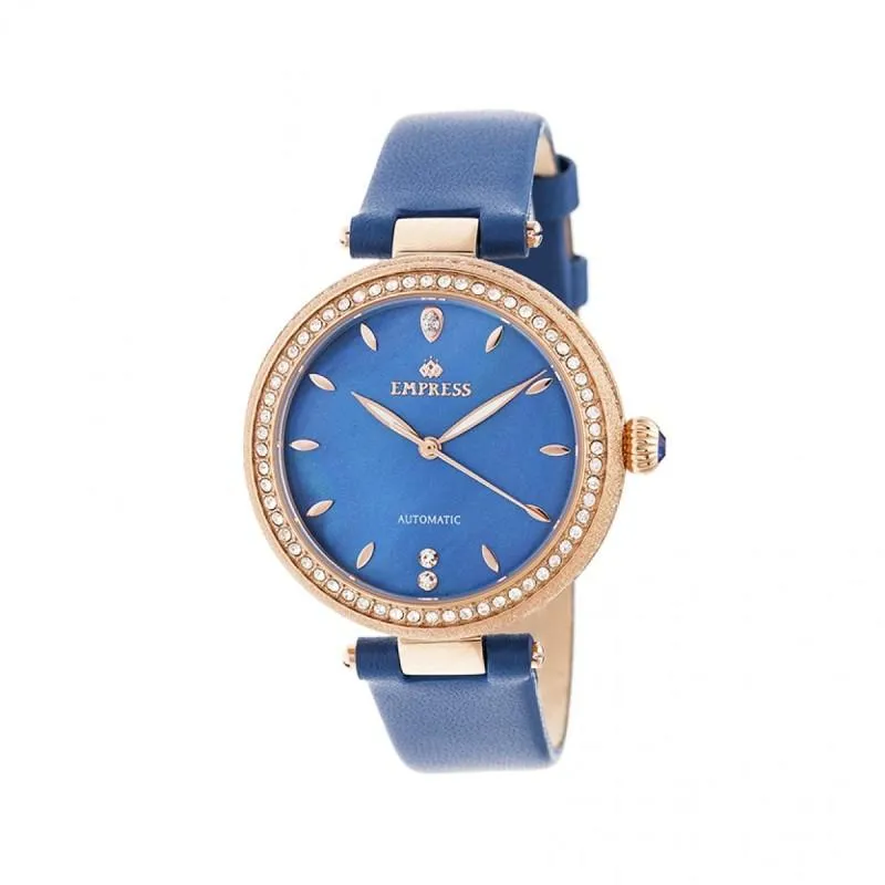 Empress Louise Automatic MOP Leather-Band Watch
