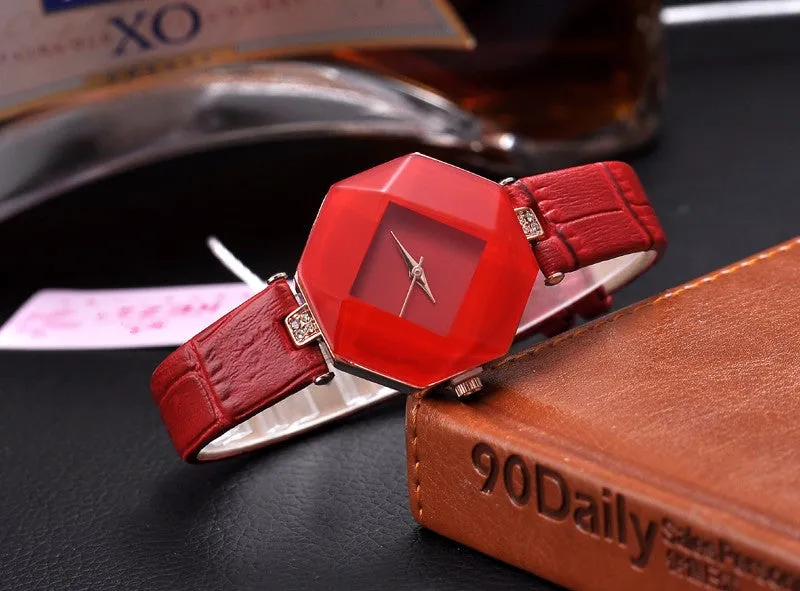 Fashion Blue Stone Crystal Quartz Watch quartz-watch Women Watches