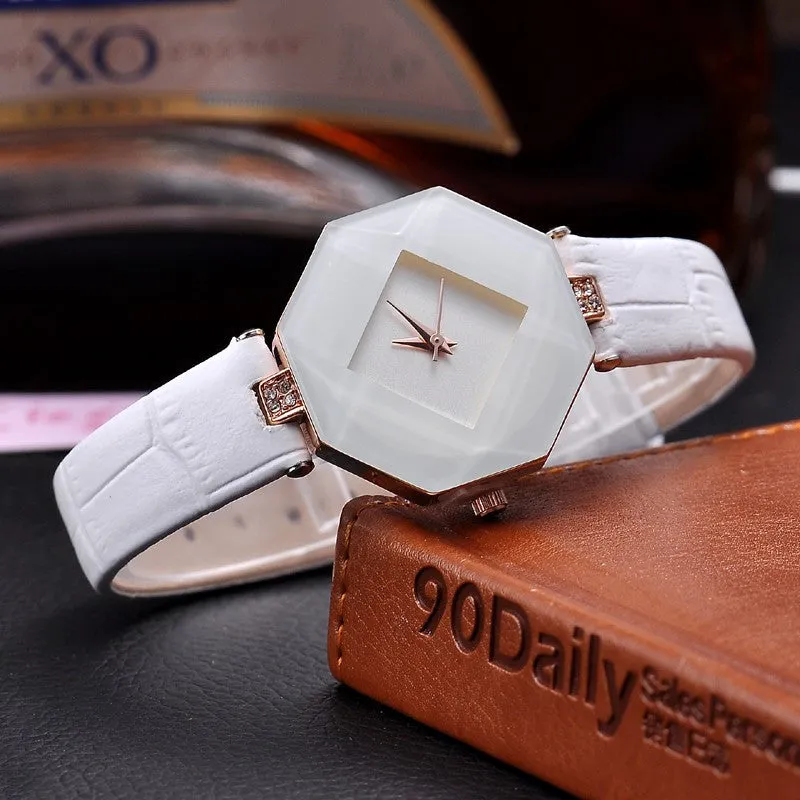 Fashion Blue Stone Crystal Quartz Watch quartz-watch Women Watches