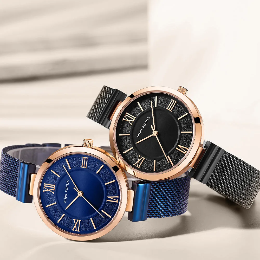 Fashion simple small dial waterproof steel mesh belt women's watch