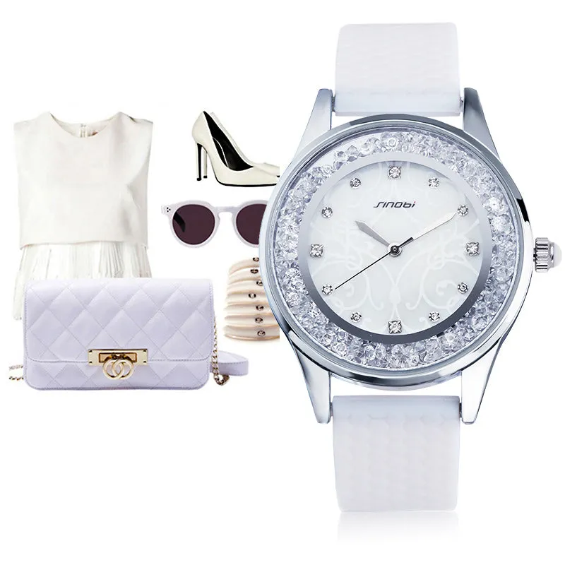 Fashion Women's Diamonds Silicone Band Watches - White,Pink,Mint Green,Purple,Light Pink