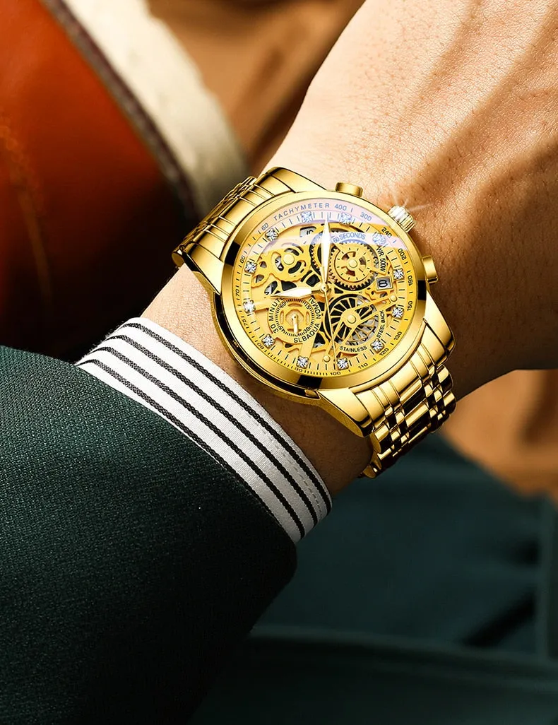 Flywheel Rotating Window Mens Watches