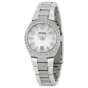 Fossil Glitz Mother of Pearl Analog Dial Ladies Watch AM4141