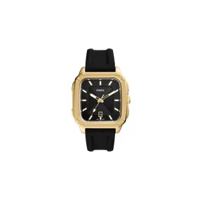 Fossil Inscription Three-Hand Date Black Silicone Watch