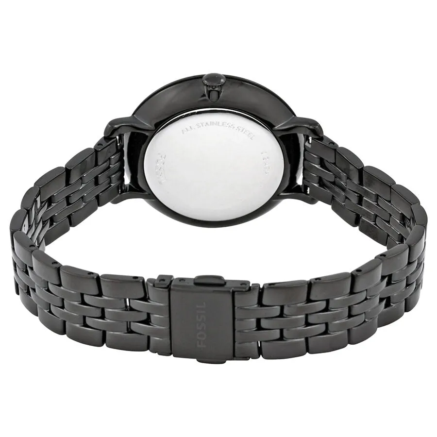 Fossil Jacquline Black Dial Black Ion-plated Ladies Watch ES3614